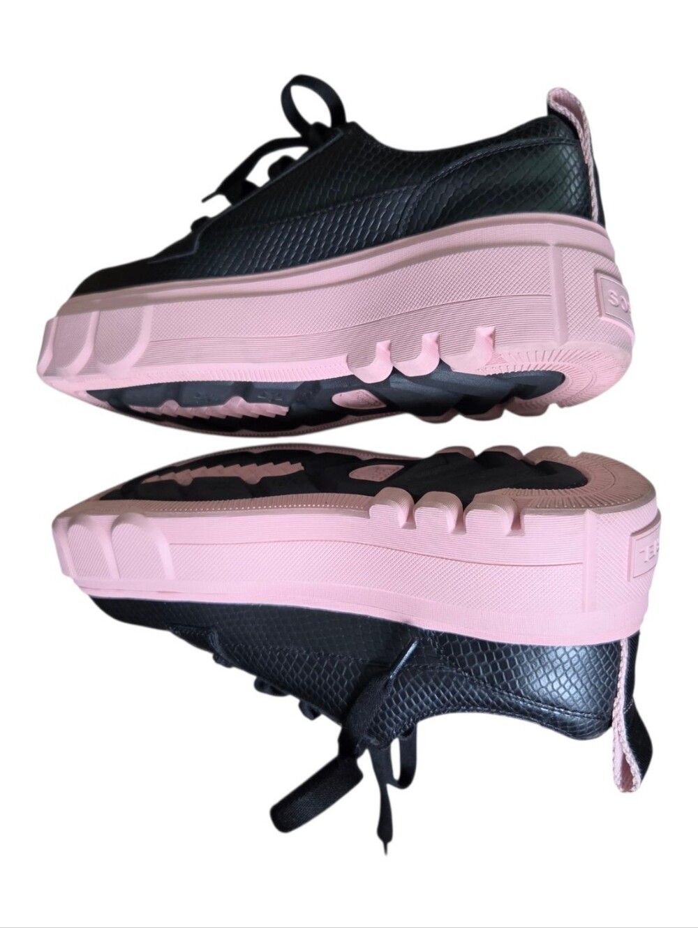 SOREL Caribou X Womens Waterproof Black with Pink Platform Sneakers, size 9.5. - Picture 6 of 10